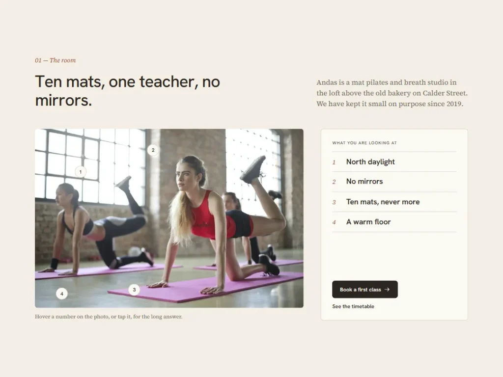 Andas — Annotated Room About — About template