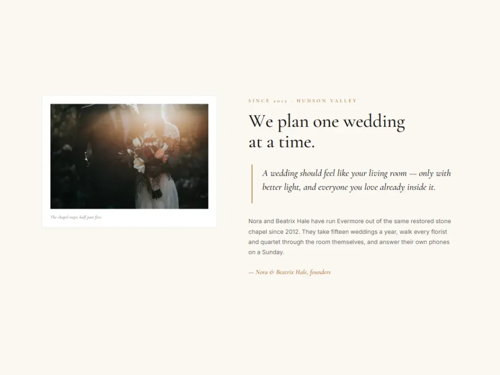Evermore — Veil & Mat About — About template