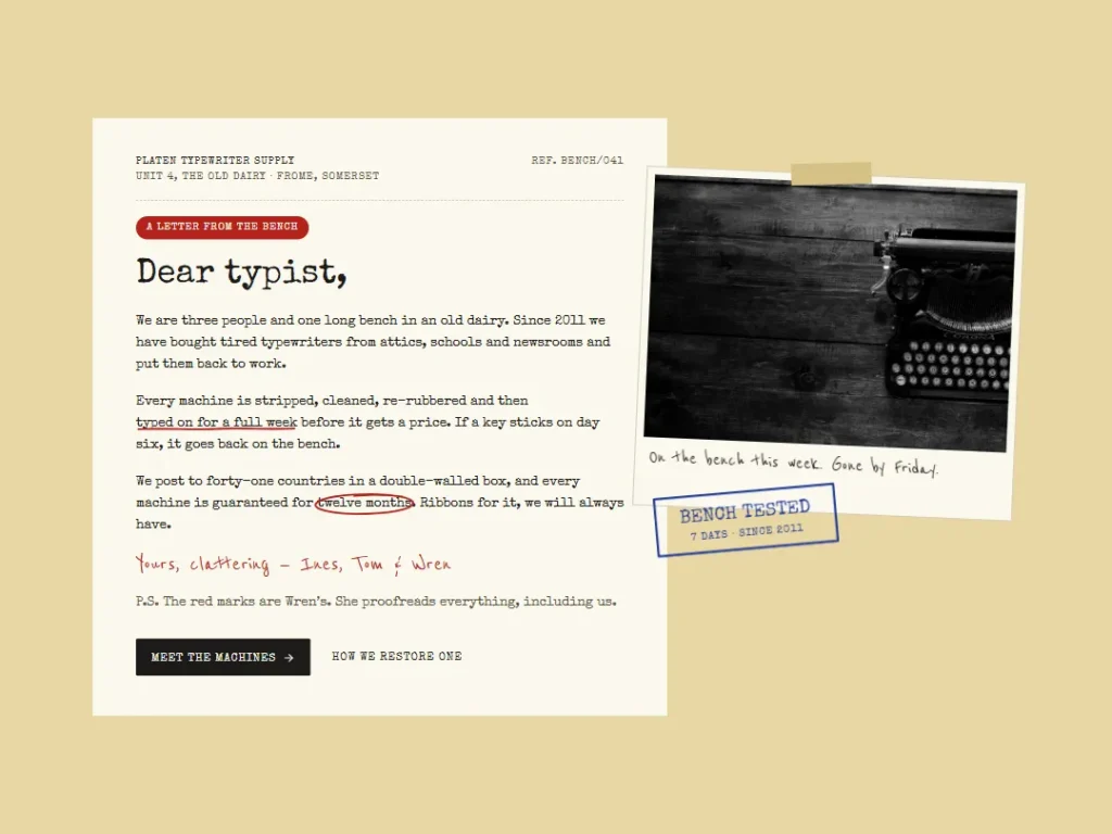 Platen — Letter From The Bench — About template