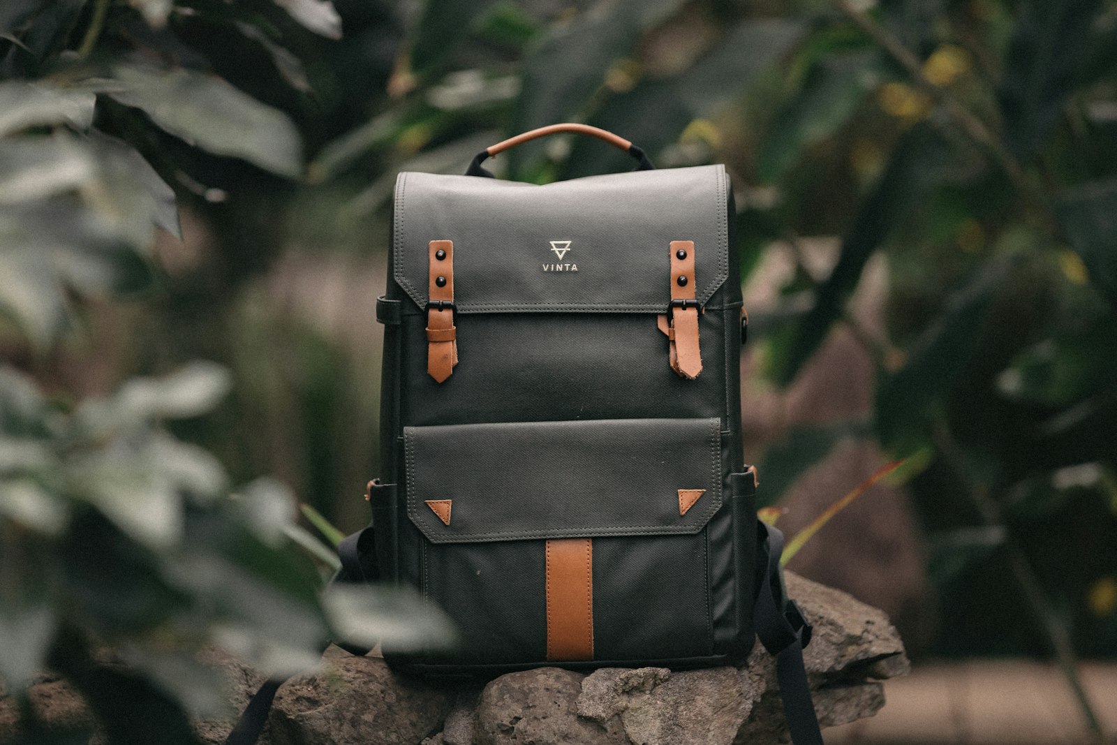 Leather backpack product shot