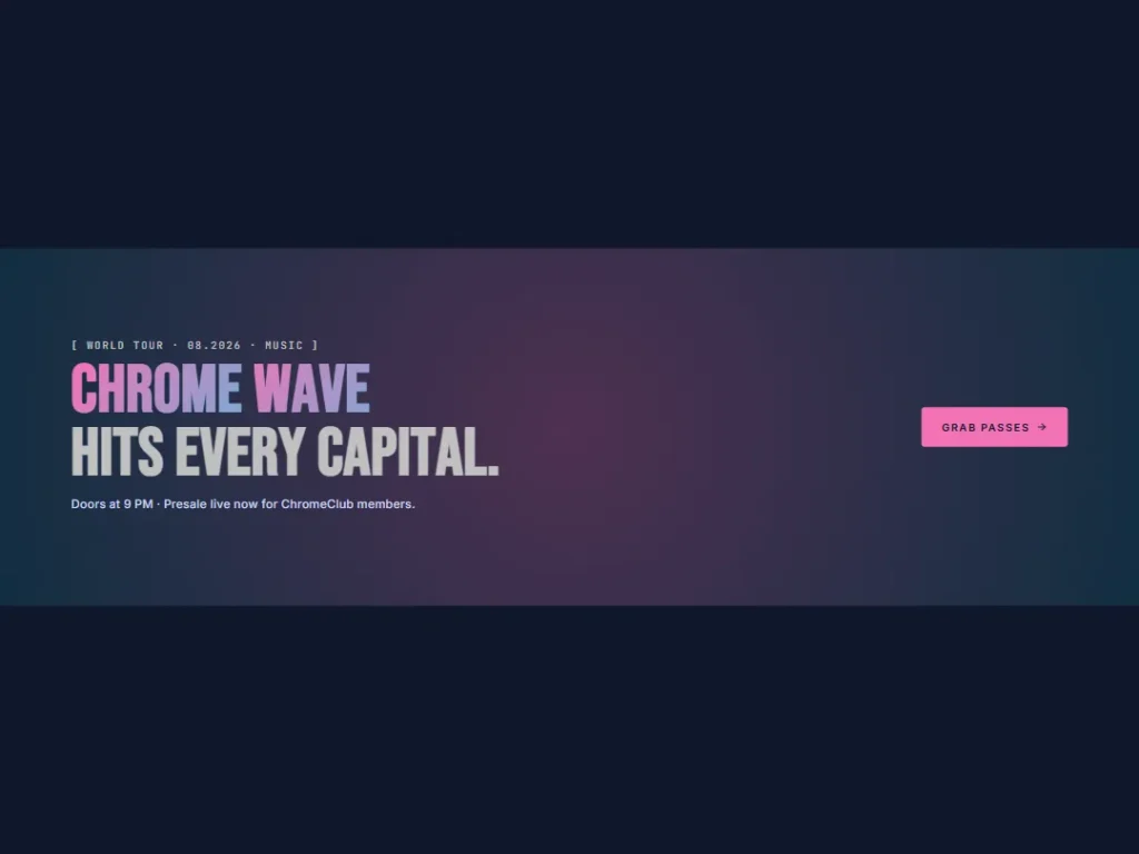 Chrome Rave Drop Banner — Banner template