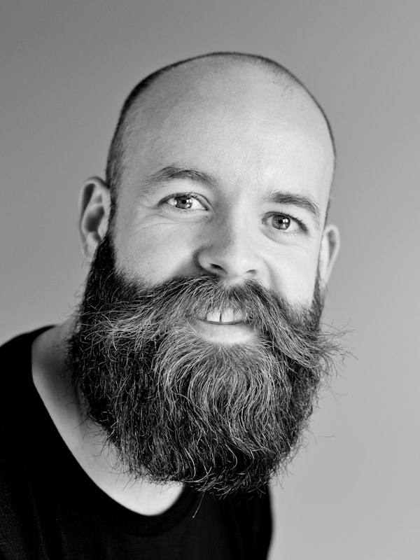 Bearded man in a monochrome portrait