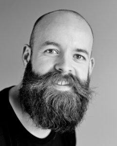 Bearded man in a monochrome portrait