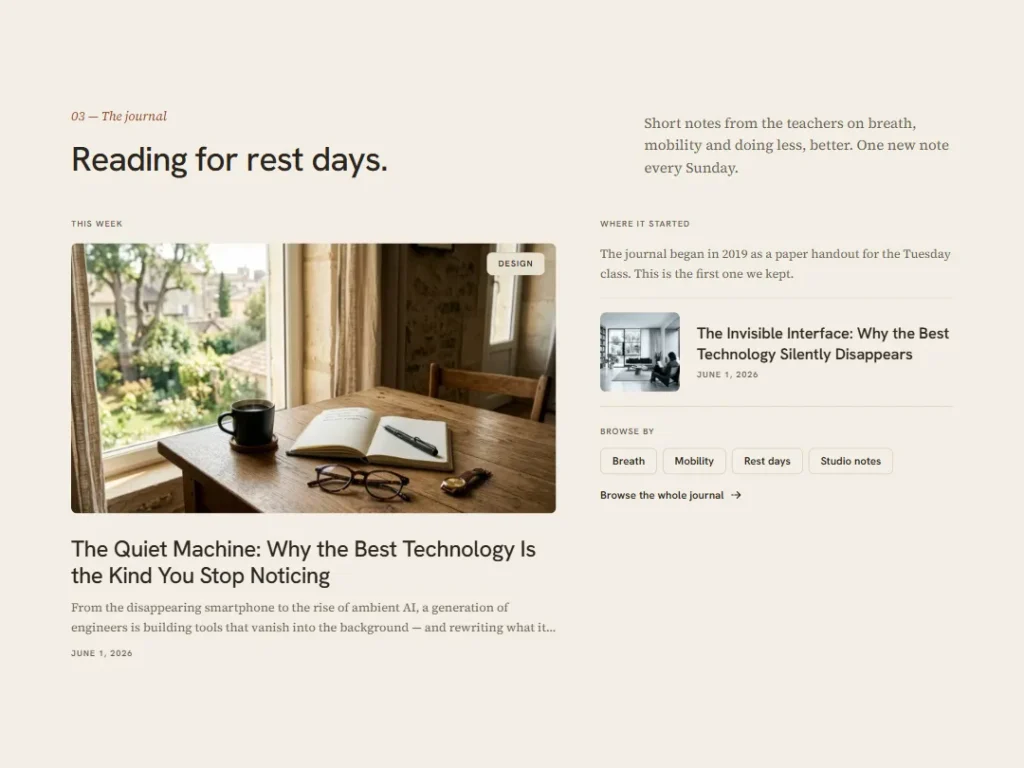 Andas — Rest Day Reading Blog Feed — Blog Feed template