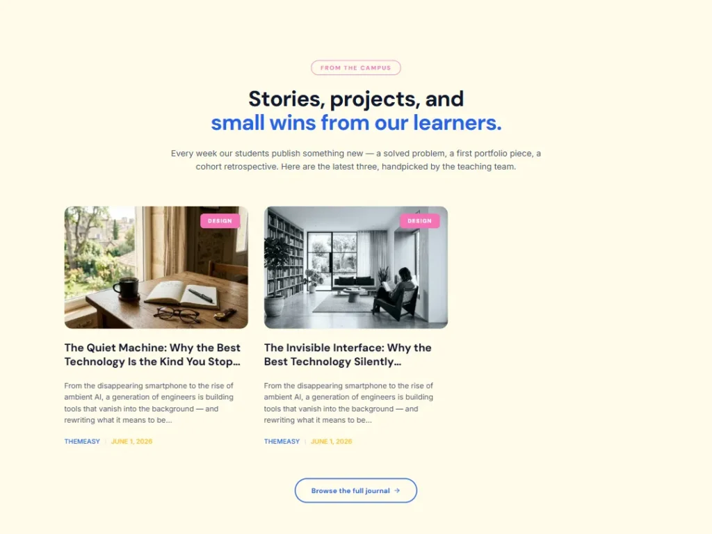 Campus Journal Candy — Blog Feed template