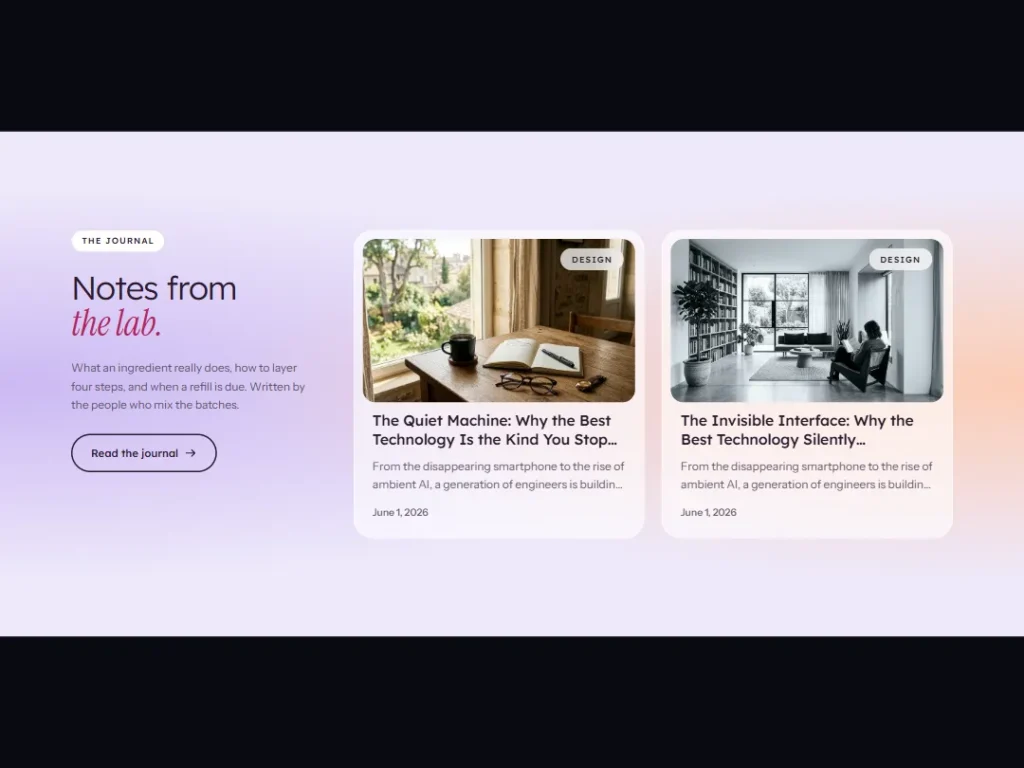 Opaline — Journal Rail Skincare Blog Feed — Blog Feed template