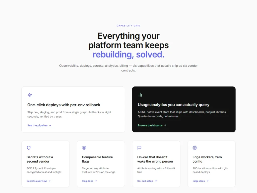 Bento Capability — Indigo Tech SaaS Cards — Cards template