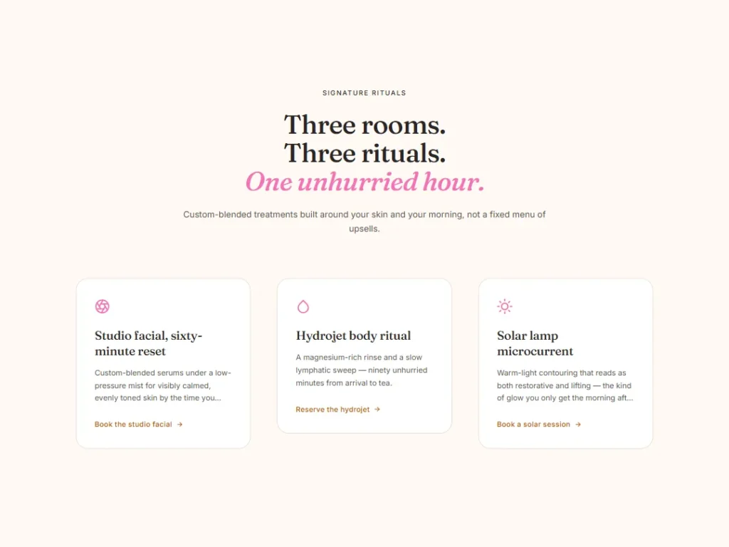 Bloom — Blush Lilac Spa Cards — Cards template