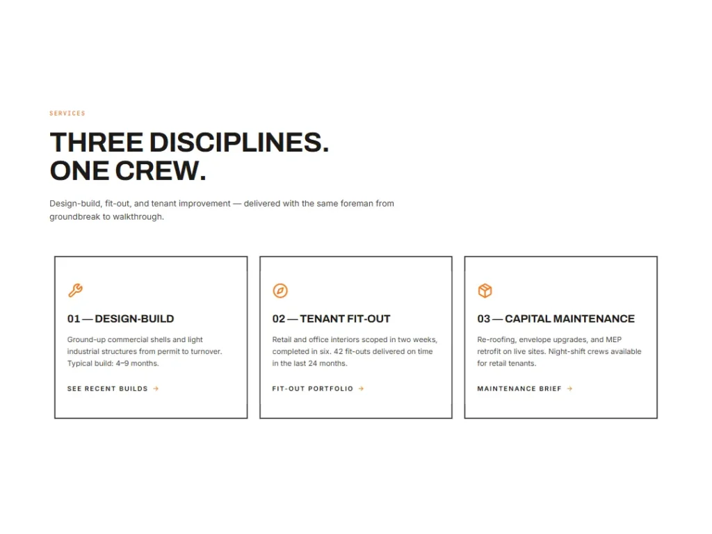 Blueprint Service — Trio Construction Cards — Cards template