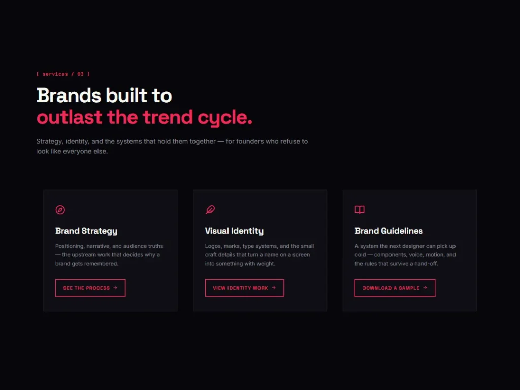 Branding Noir — Magenta Trio — Cards template
