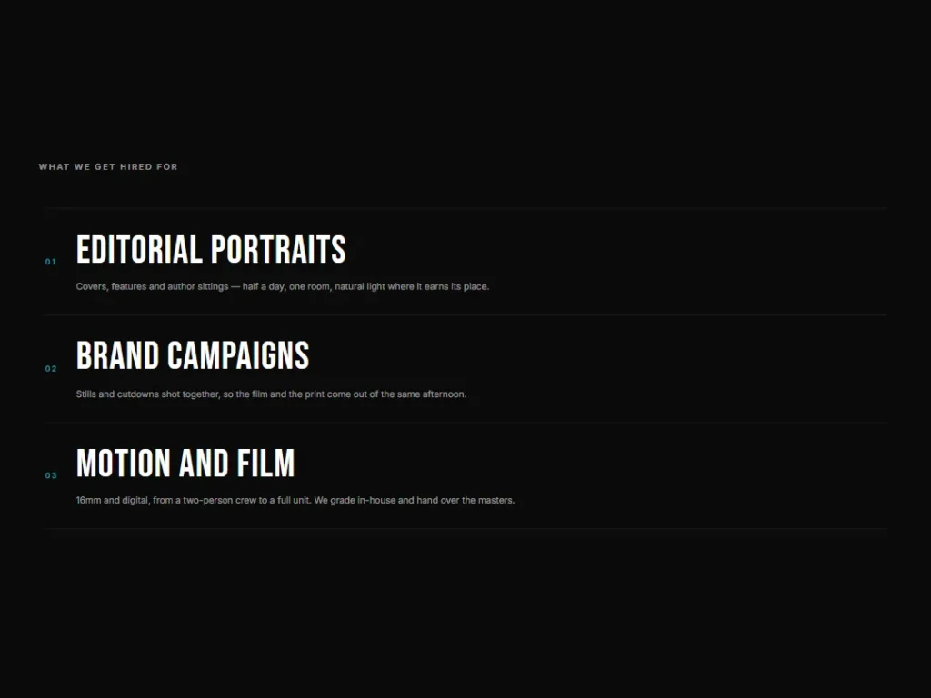 Contact Sheet — Reveal Index Services — Cards template