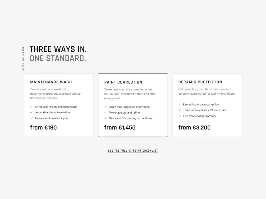Lustra — Package Rules Automotive Services — Cards template