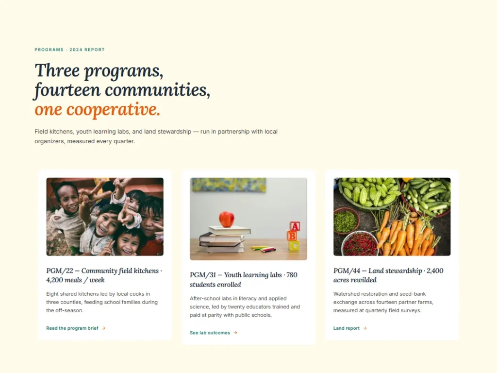 Program Impact — Teal Ember Nonprofit Cards — Cards template