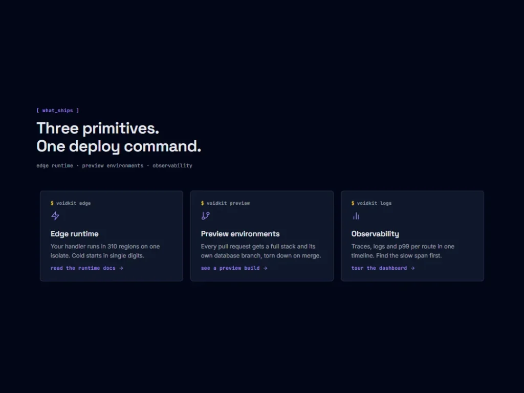 Voidkit — Capability Tiles Devtool Grid — Cards template