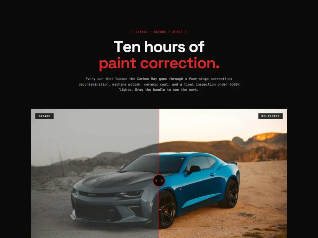 Detailer Carbon Comparison — Comparison template