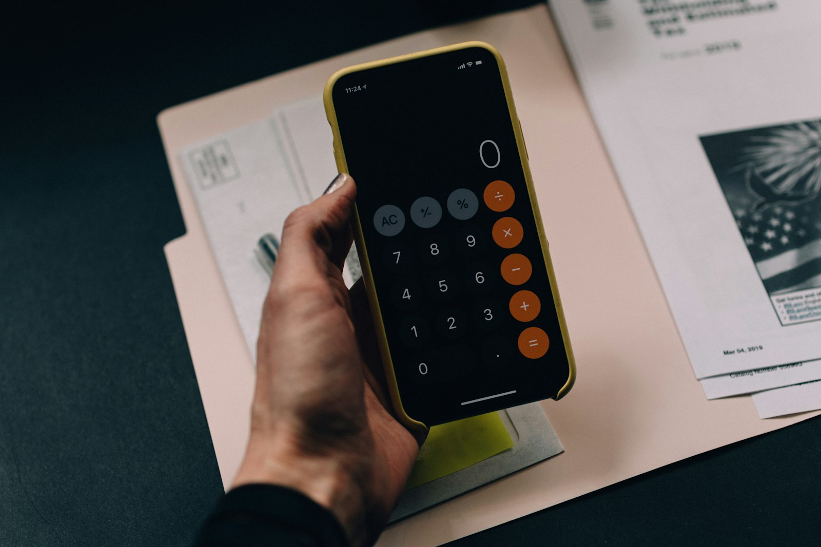 Reviewing a contract on a phone