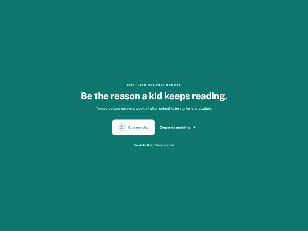 Annum — Give Monthly Teal Band — CTA template