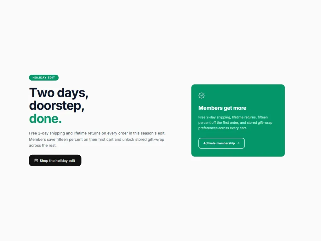 Bento Checkout — Emerald Membership CTA — CTA template