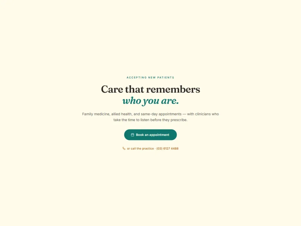Calm Clinic — Teal CTA — CTA template