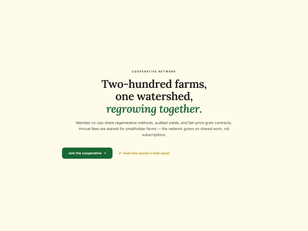 Cooperative Harvest — Forest Amber CTA — CTA template