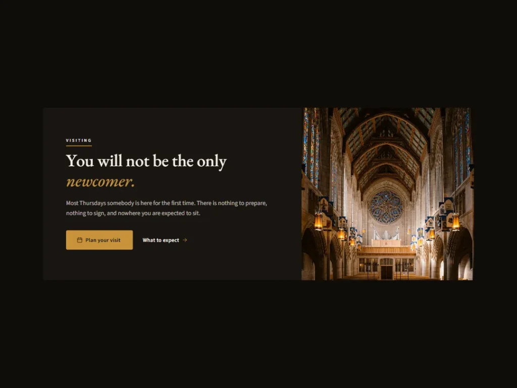 Evensong — Welcome Seam — CTA template