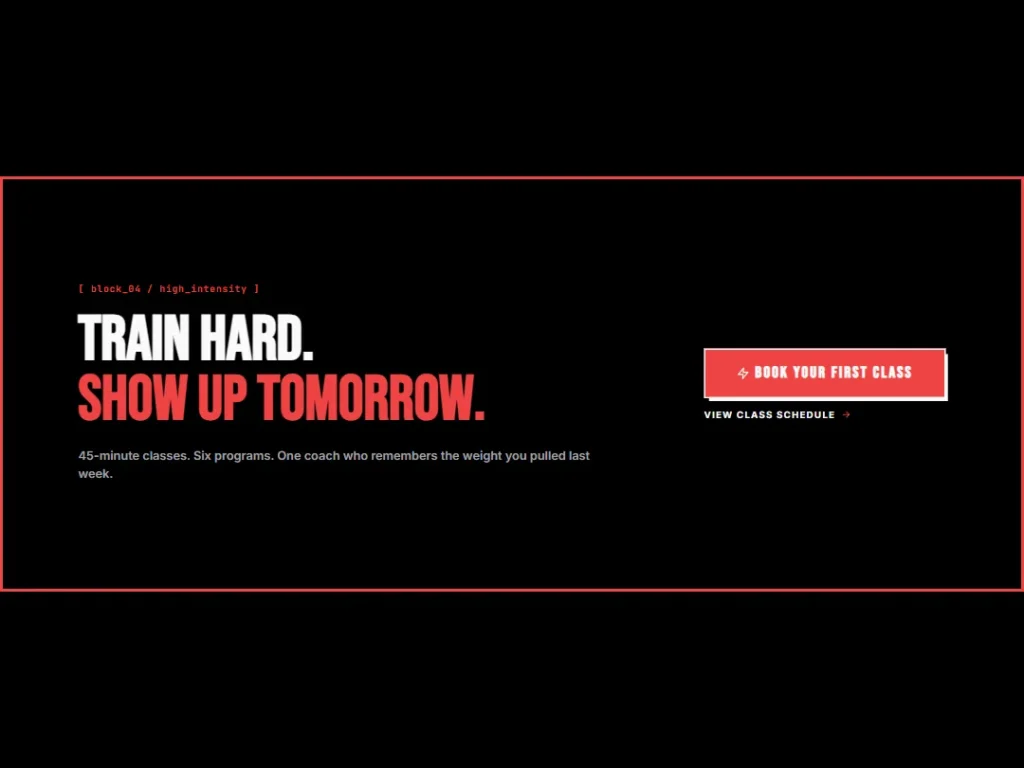 Iron Red — Brutalist CTA — CTA template