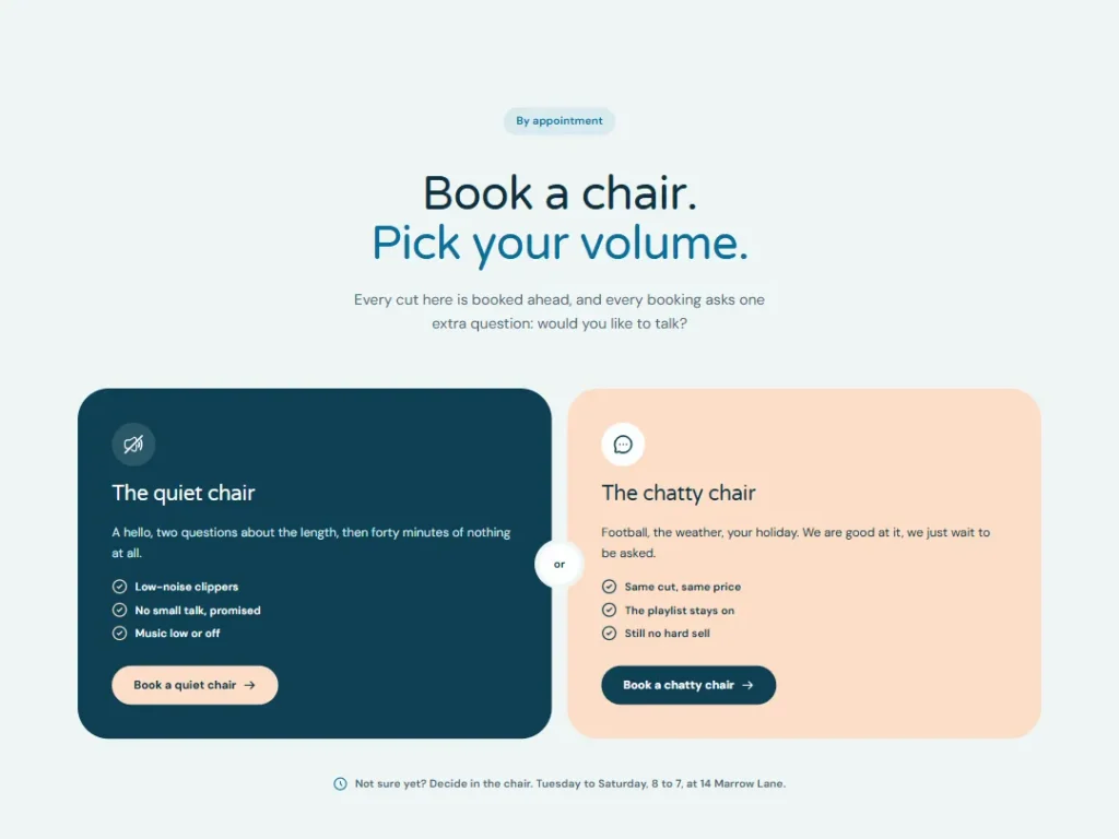 Lull — Chat or Quiet CTA — CTA template