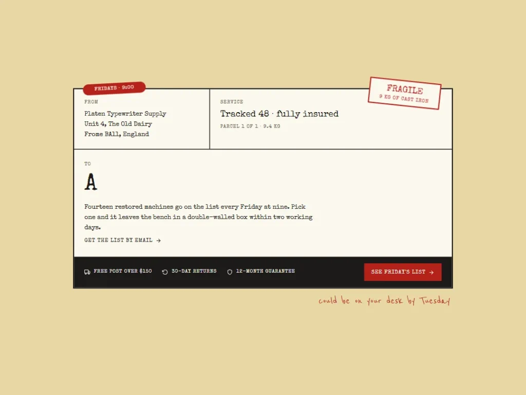 Platen — Parcel Label CTA — CTA template
