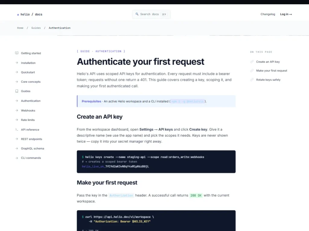 Terminal Docs — Indigo Mono Reading Shell — Docs template