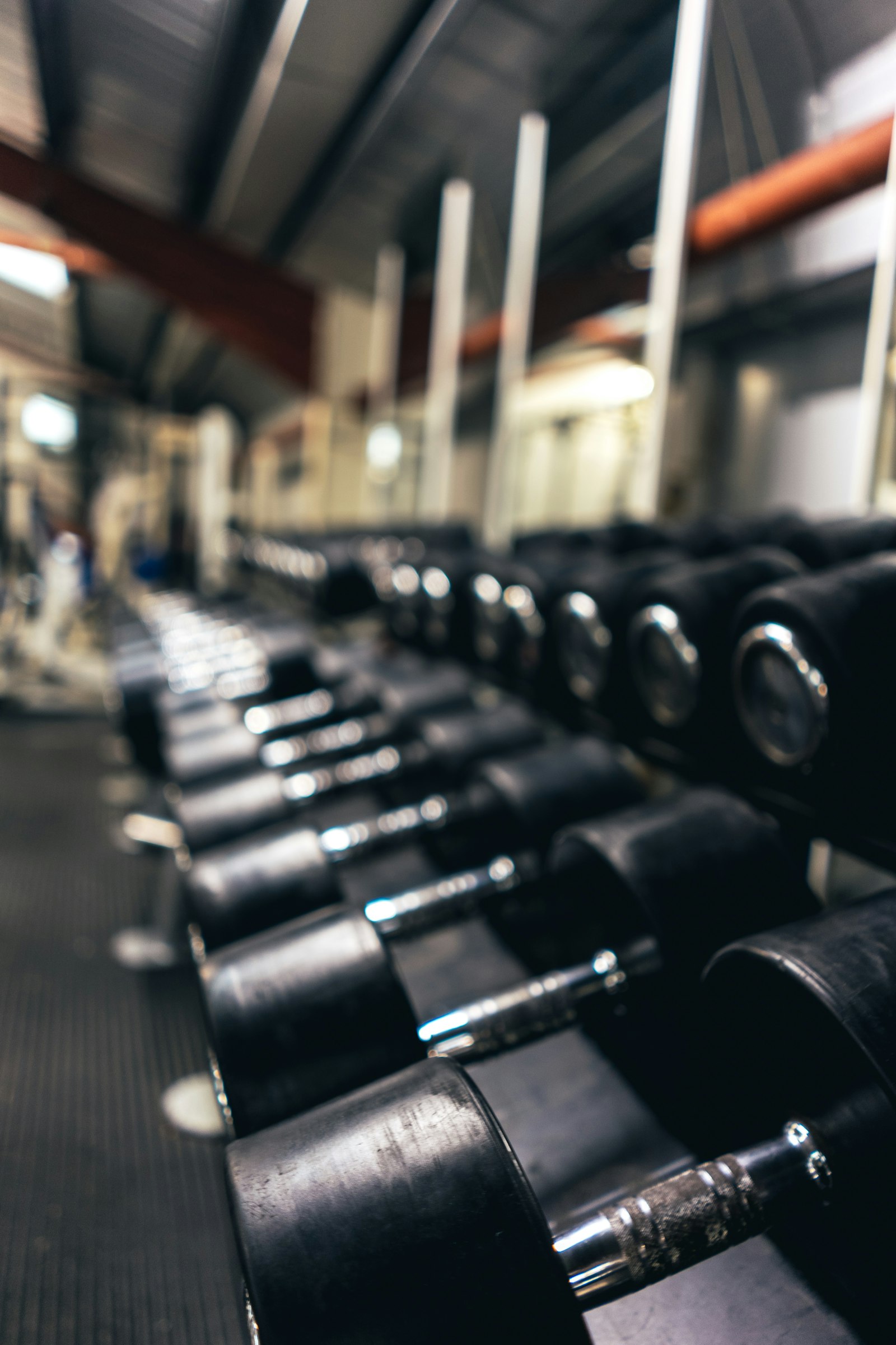 Dumbbell rack in low light