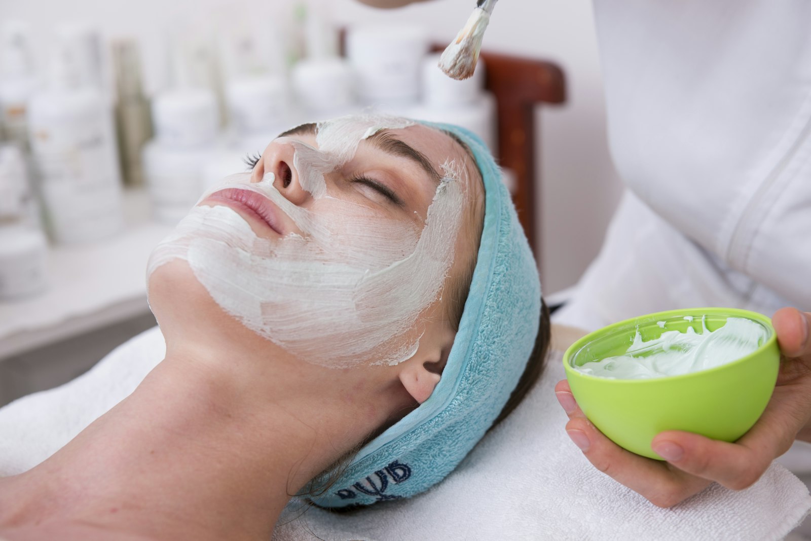 Facial treatment at the spa