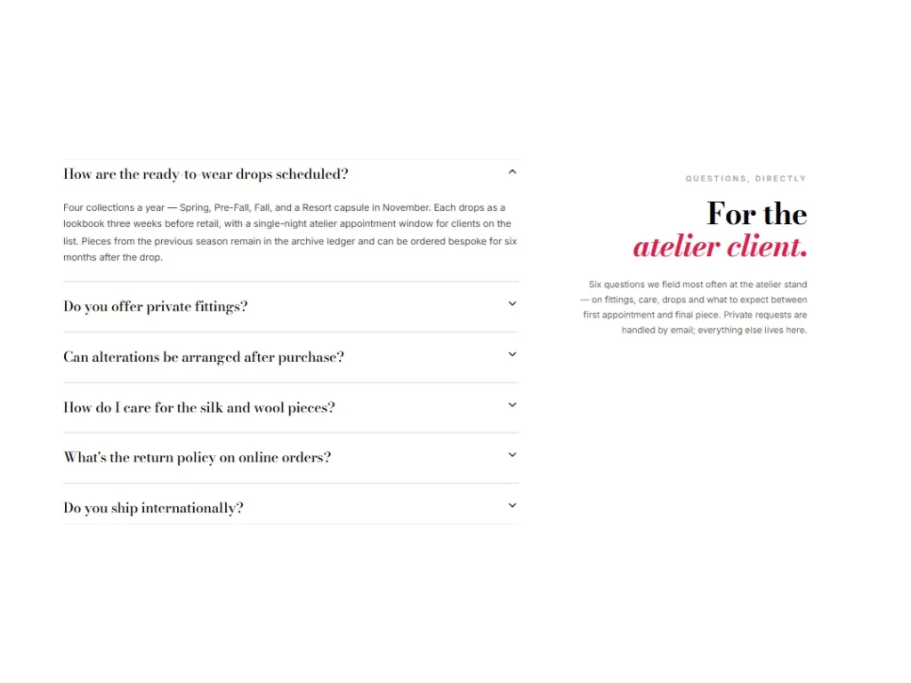 Atelier Hairline — Crimson FAQ — FAQ template