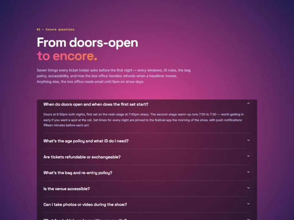 Encore Aurora — Mesh Magenta FAQ — FAQ template