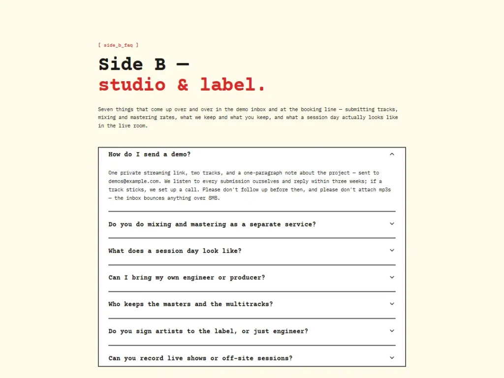 Fanzine Stamp — Red Ink FAQ — FAQ template