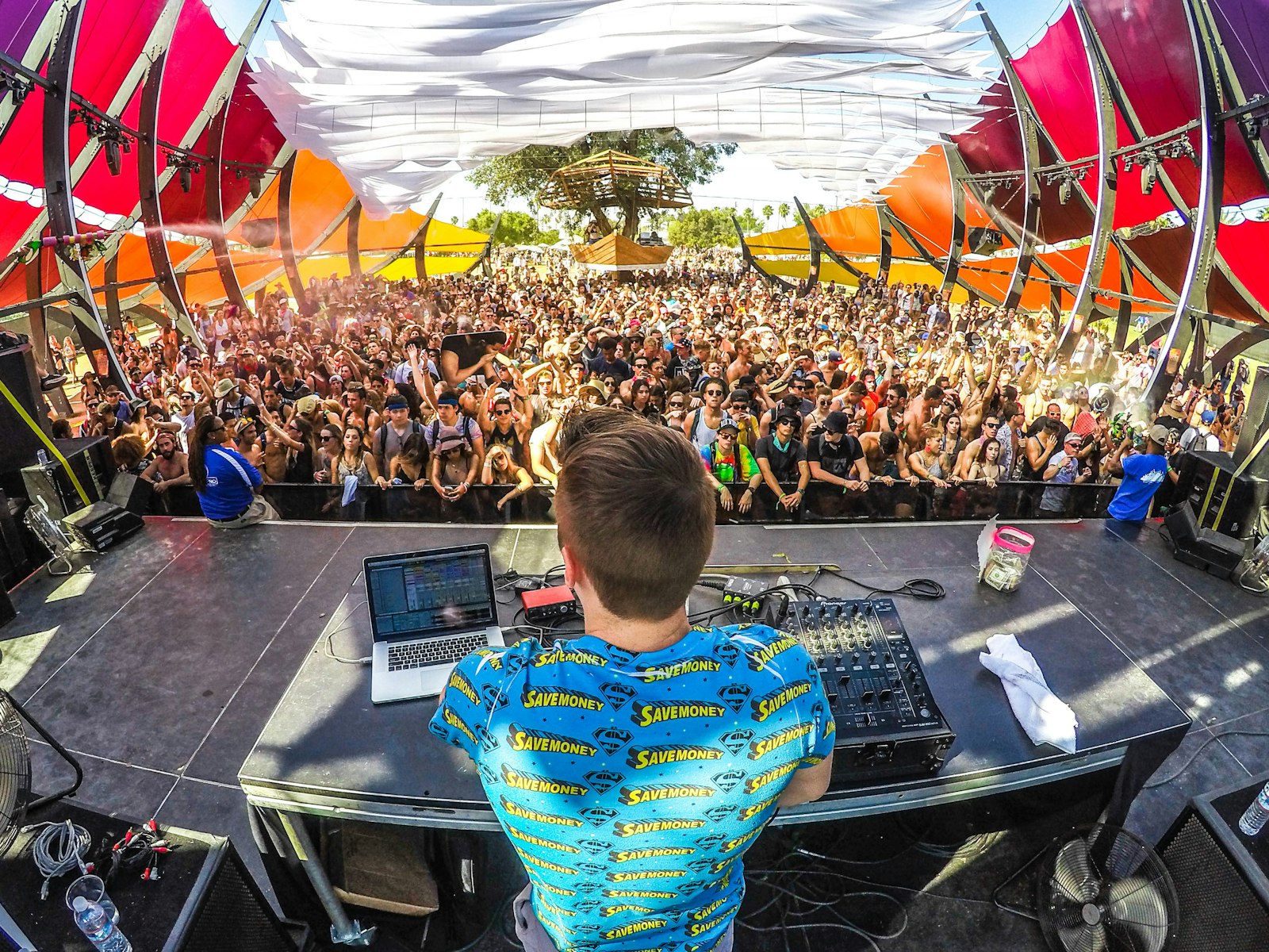 Festival crowd in daylight
