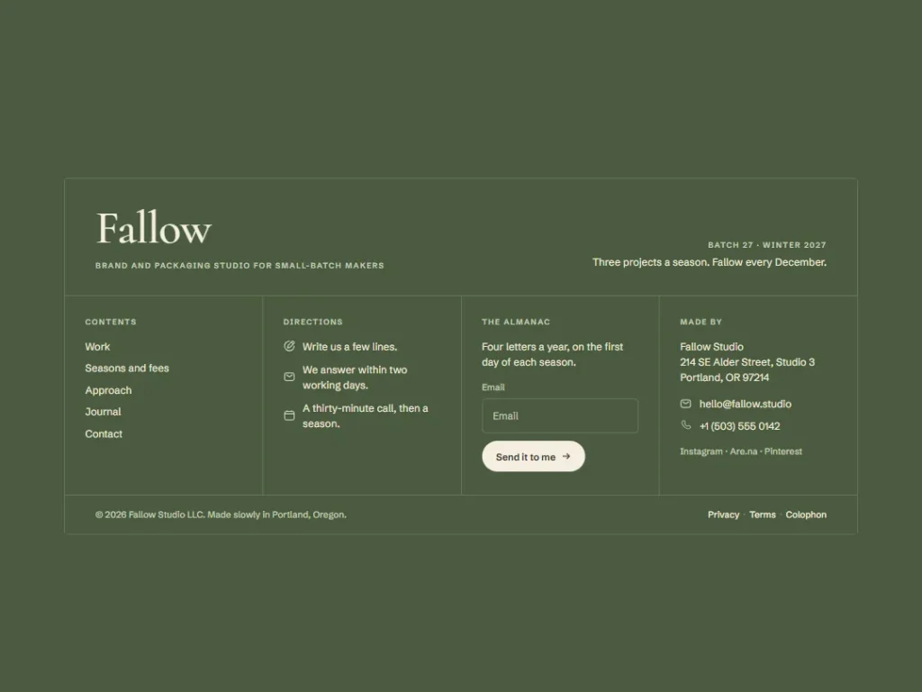 Fallow — Label Back Footer — Footer template