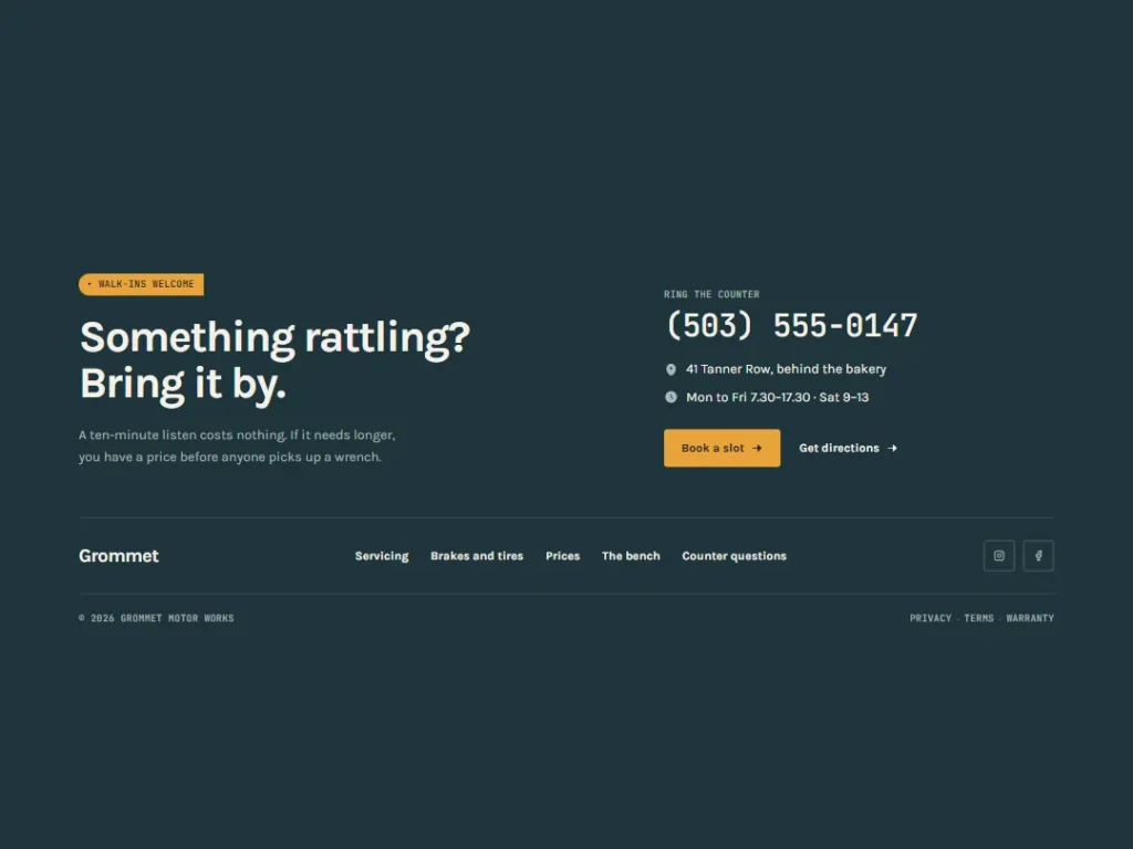 Grommet — Ring the Counter Footer — Footer template