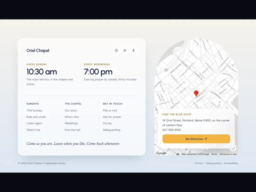Oriel — Map Window Footer — Footer template