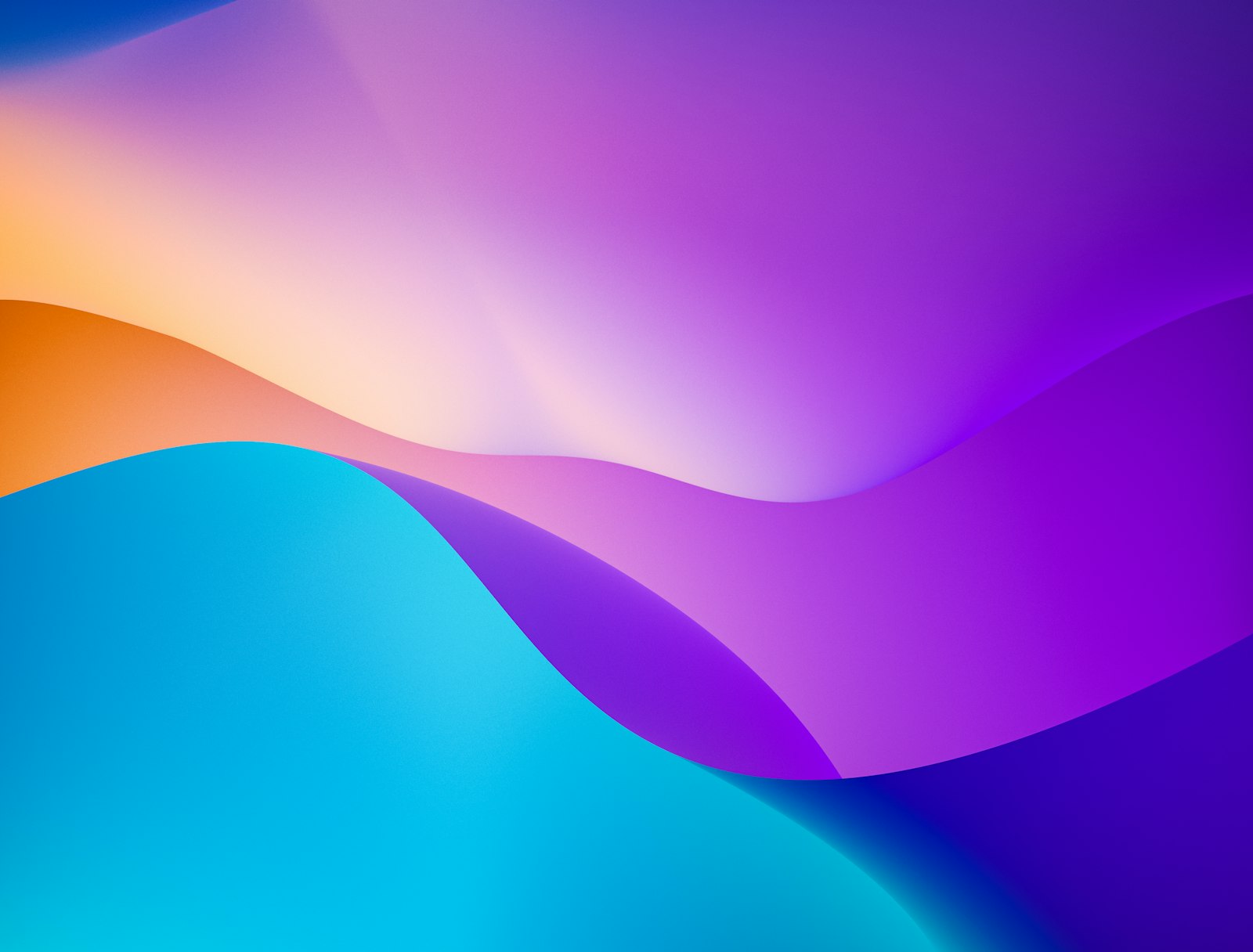 Abstract gradient waves in violet, cyan and orange