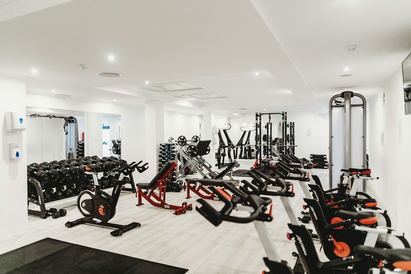 Gym floor in monochrome