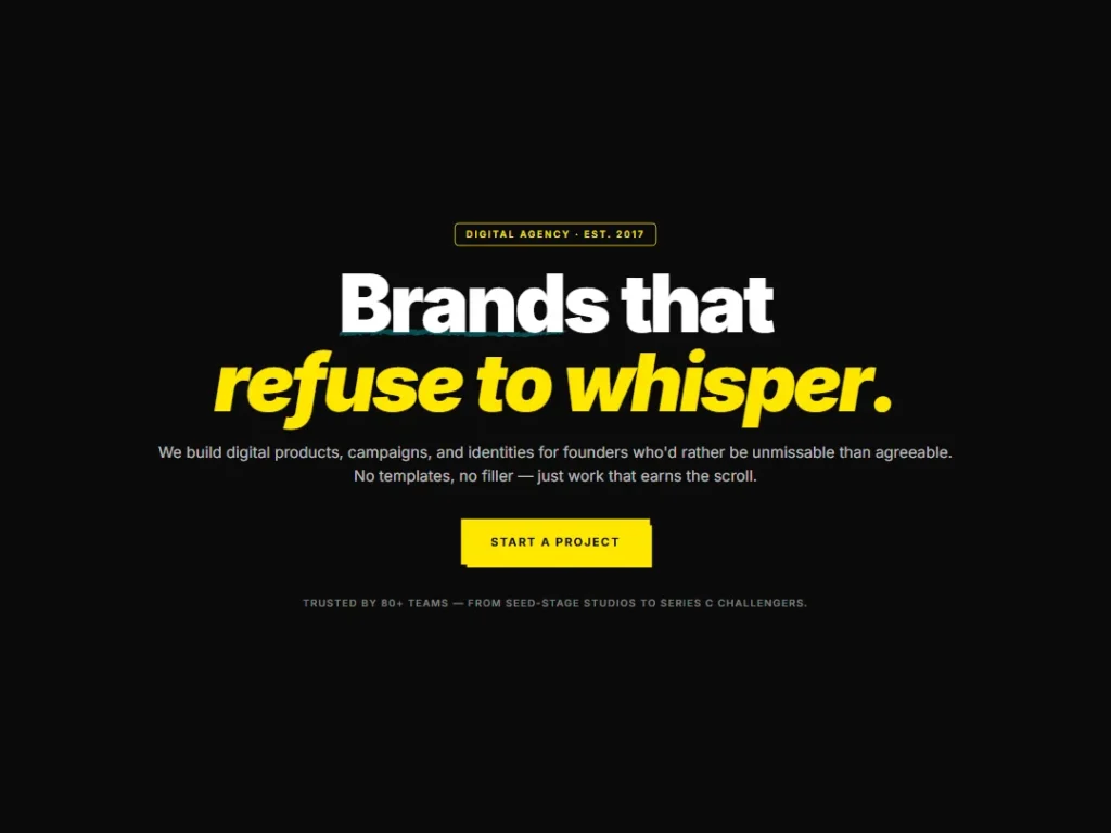 Agency Bold Hero — Hero template