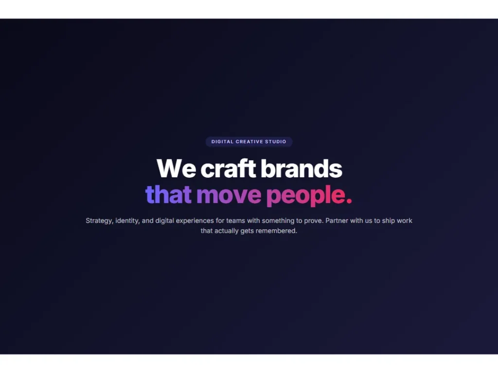 Agency Dark Hero — Hero template