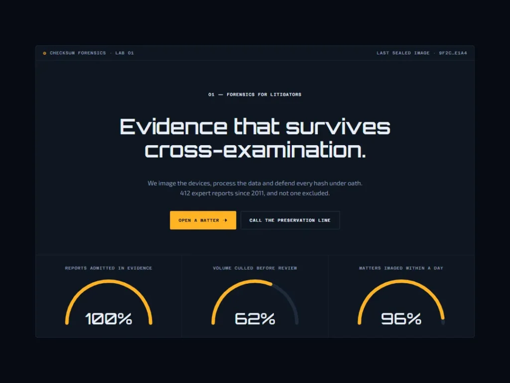 Checksum — Display Dials Hero — Hero template