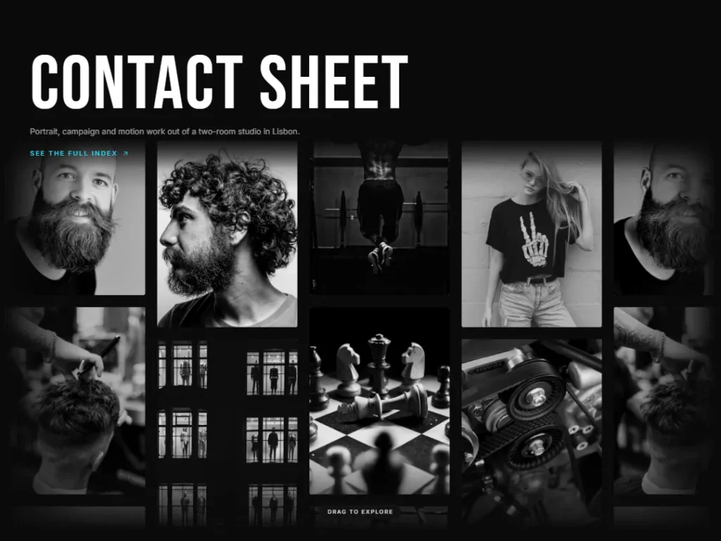 Contact Sheet — Drag Plane Hero — Hero template