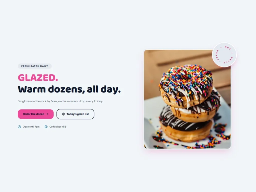 Glazed Chrome Donut — Y2K Dessert Hero — Hero template