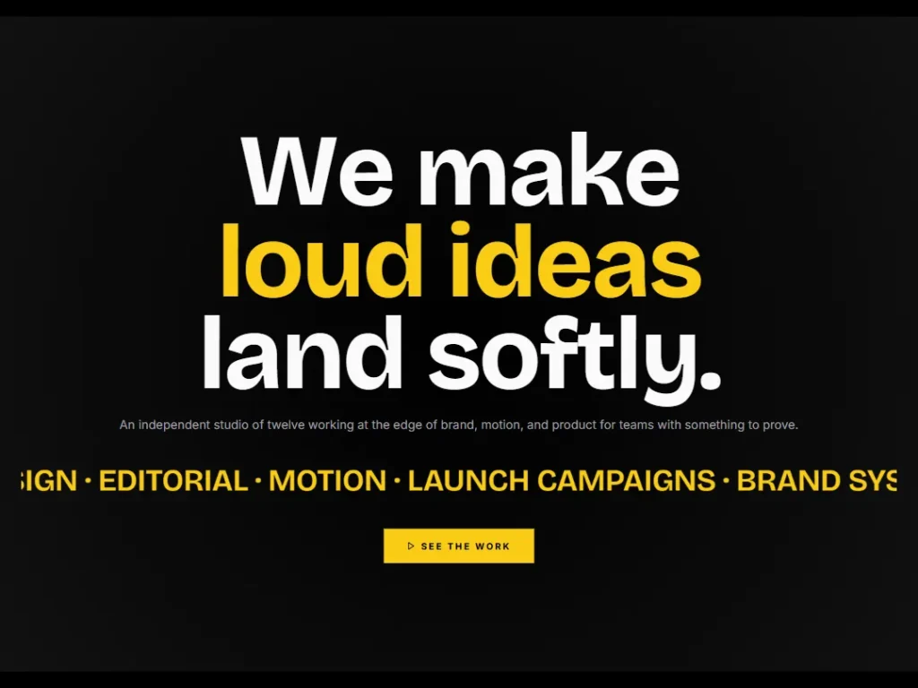 Kinetic Marquee — Sulfur Agency Hero — Hero template