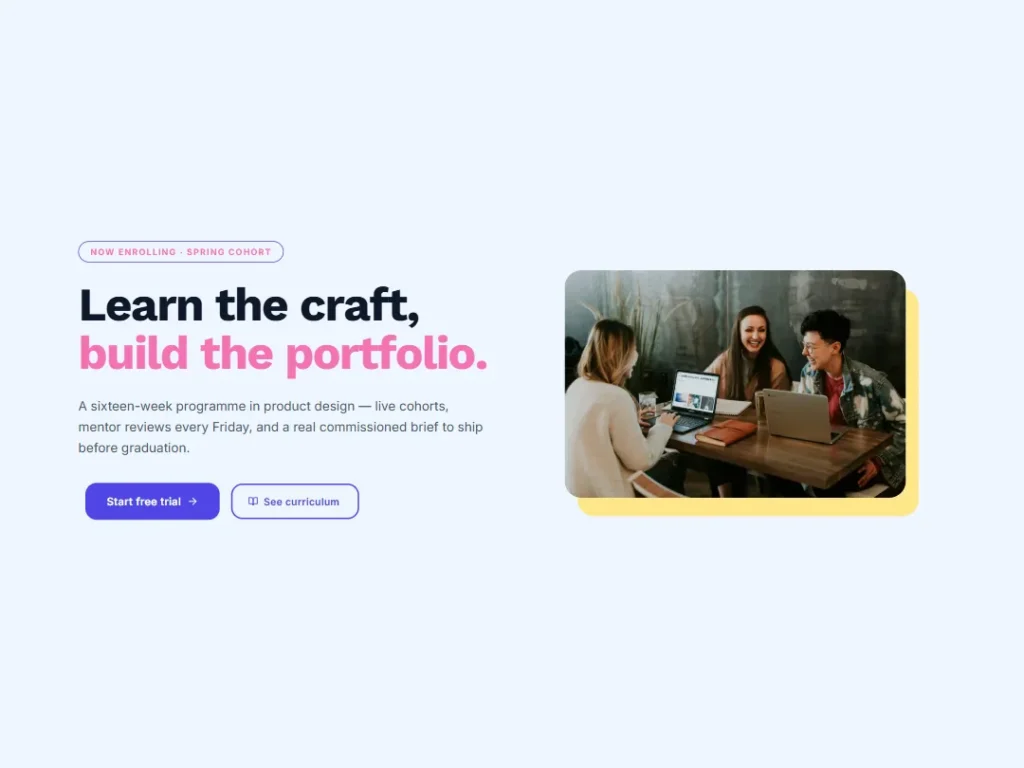 Learn Isometric — Indigo Education Hero — Hero template