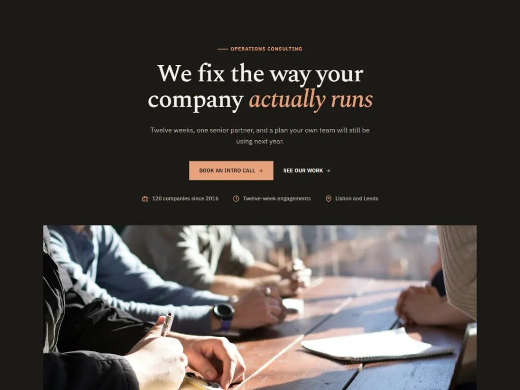Linen — Centered Cover, Espresso — Hero template