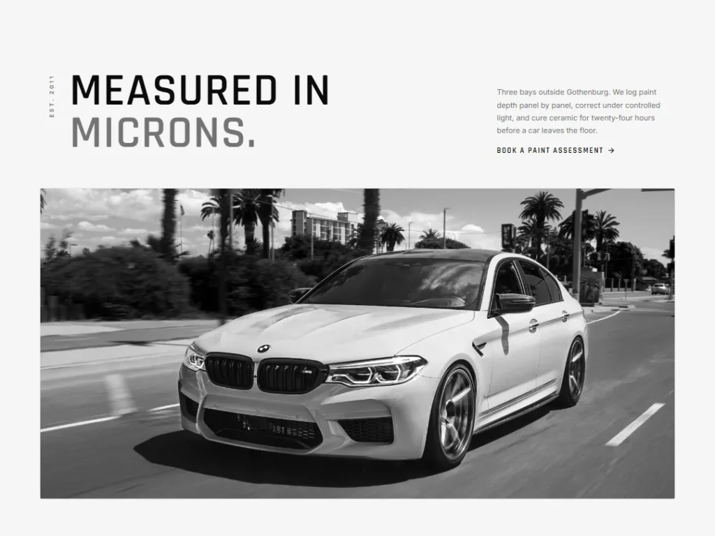 Lustra — Showroom Mono Hero — Hero template