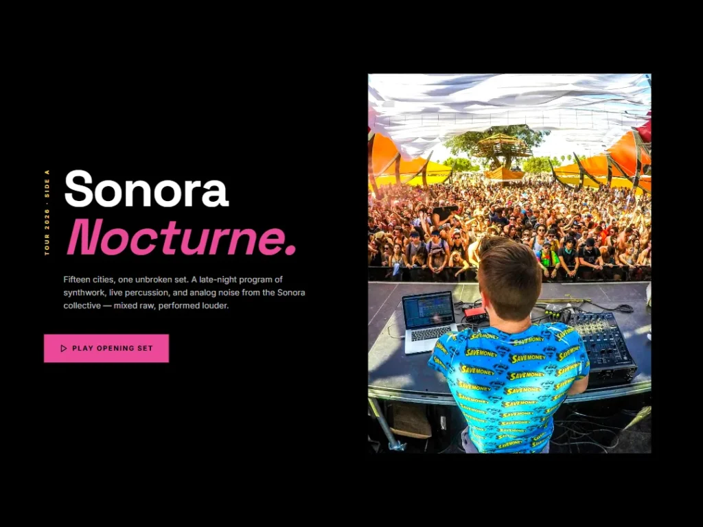 Music Scene Neon Hero — Hero template